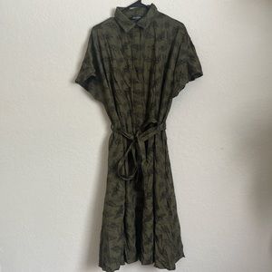 COPY - 🧚Mortmoth Print Midi Shirt Dress - Green🧚